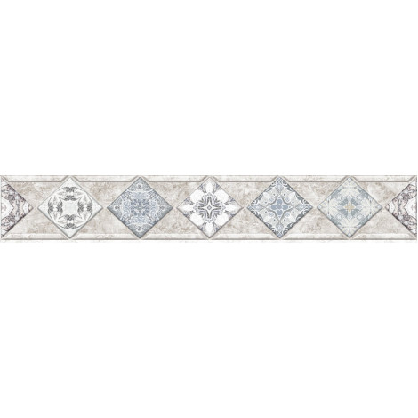 Бордюр матовый под камень ALMA ceramica Тревис светло-серый 8,2×50