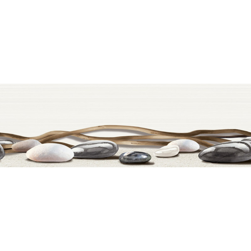 Декор глянцевый с цветочным рисунком ALMA ceramica Айленд светло-серый 20×60 (DWA11ALD024)