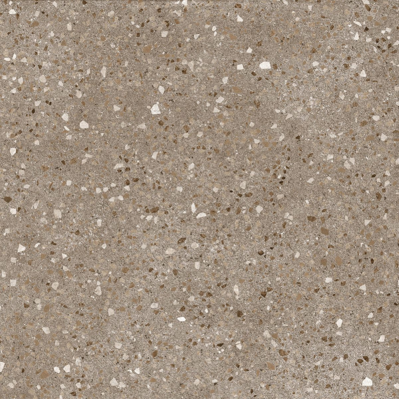 Керамогранит матовый терраццо карвинг ALMA ceramica Перу коричневый 60×60 (GFU04PER40R)