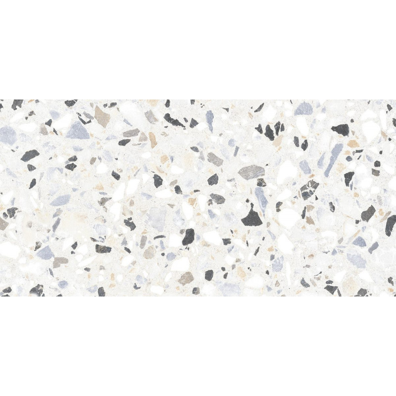 Плитка глянцевая терраццо ALMA ceramica Бильбао белый 24,9×50 (TWU09BLB004)