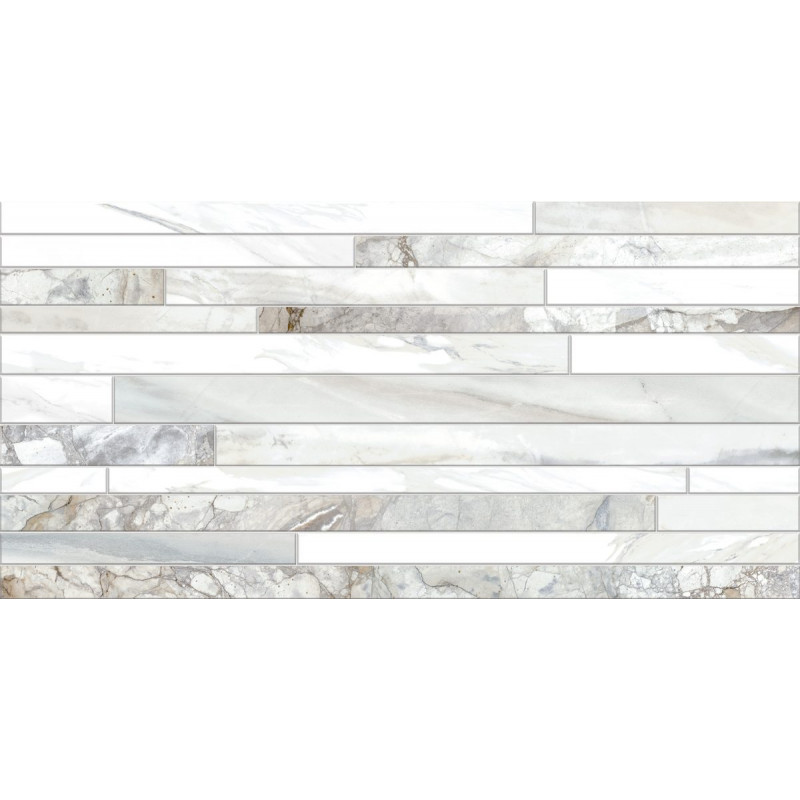 Плитка глянцевая под мрамор ALMA ceramica Меркурий белый 24,9×50 (TWU09MRC017)