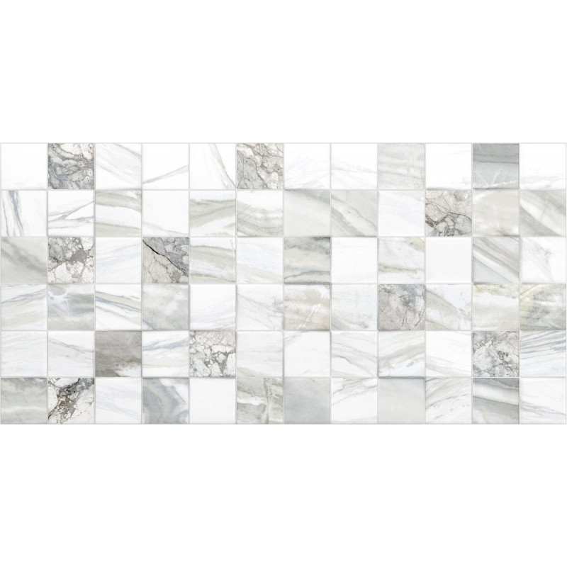 Плитка глянцевая под мрамор ALMA ceramica Меркурий белый 24,9×50 (TWU09MRC027)