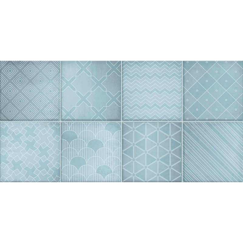 Плитка глянцевая под бетон ALMA ceramica Ричард голубой 24,9×50 (TWU09RCD016)