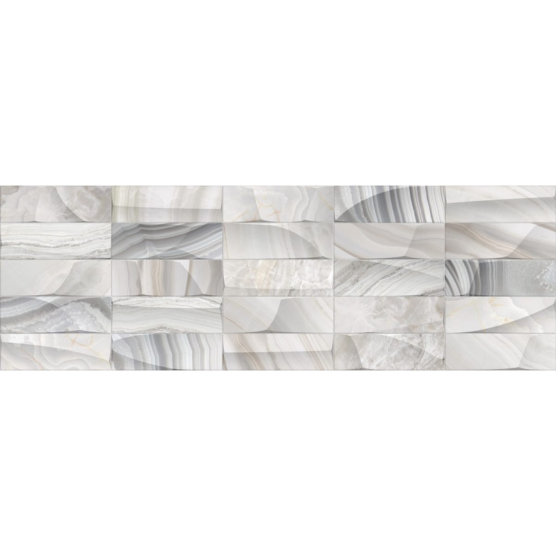 Плитка глянцевая под оникс ALMA ceramica Риола светло-серый 24,6×74 (TWU12RLA14R)