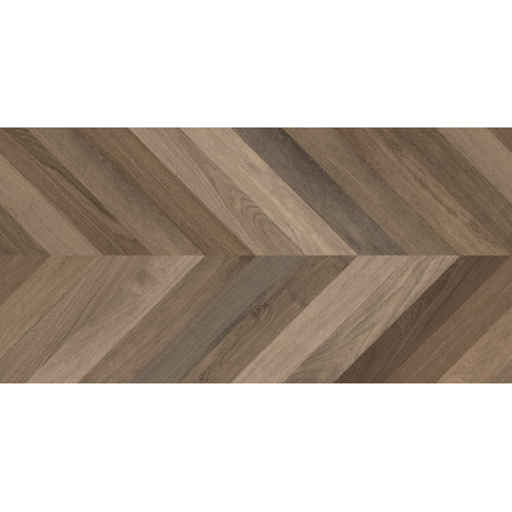 Керамогранит матовый под дерево карвинг Laparet Вуд Латина Браун Шеврон М коричневый 60×120